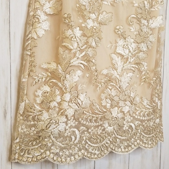 Golden Embroidered Mini Dress - Picture 5 of 8